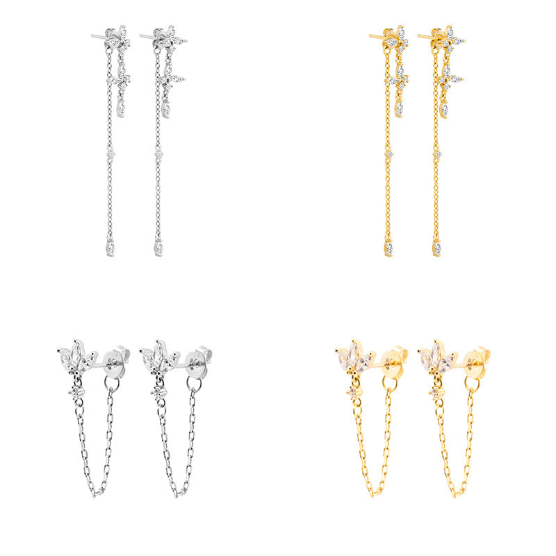 Luxury Butterfly Zircon Stud Earrings