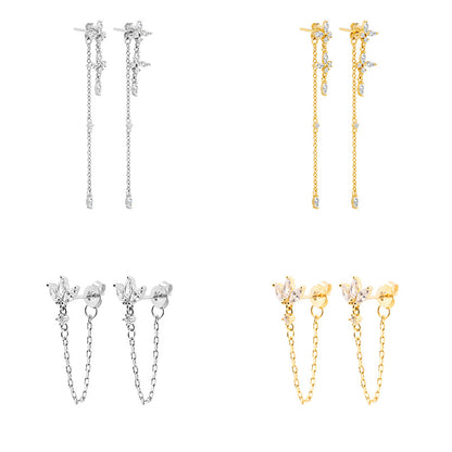 Luxury Butterfly Zircon Stud Earrings