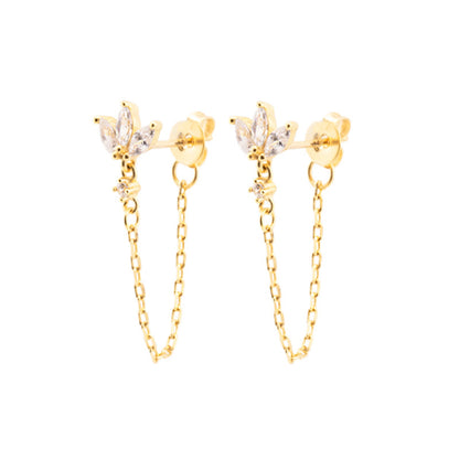 Luxury Butterfly Zircon Stud Earrings