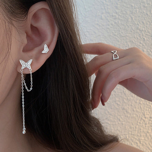 Asymmetrical Butterfly Tassel Fairy Earrings