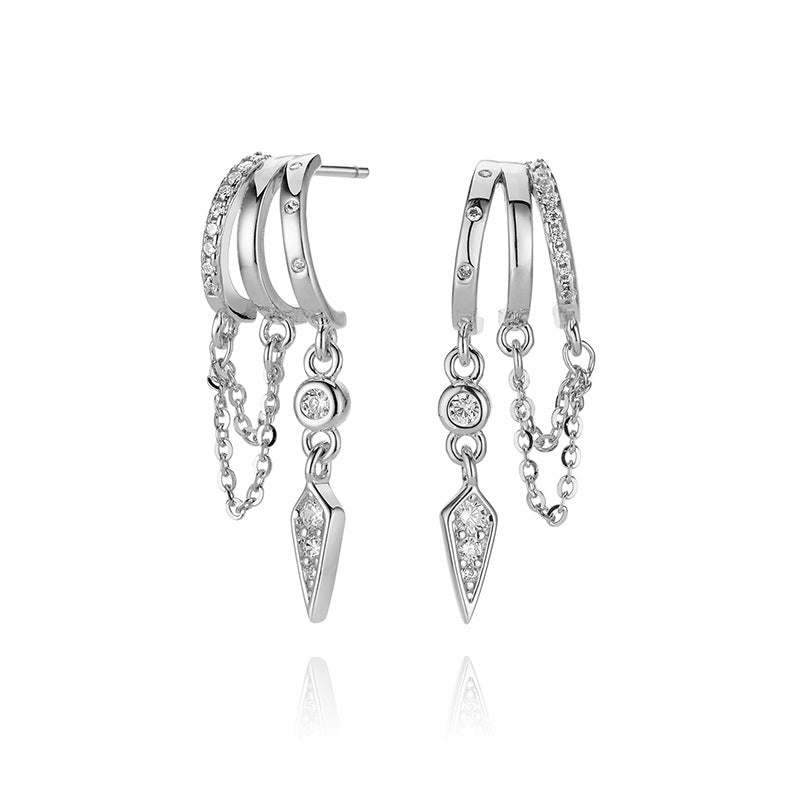 S925 Silver Diamond Rivet Earrings