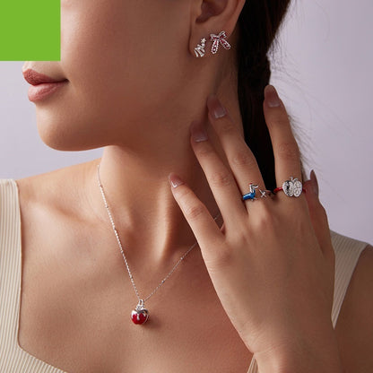 Silver Christmas Bow Earrings